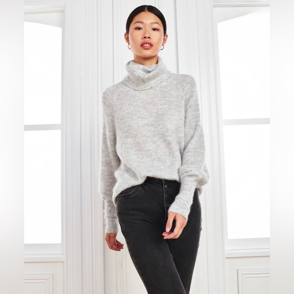 Quince Gray Turtleneck Sweater